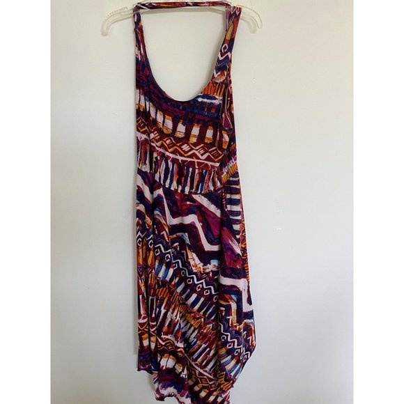 Cupio Halter Dress Sundress 14 Stretchy Geometric Summer Resort Coastal - Picture 2 of 12